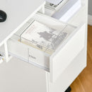 Scrivania Ufficio Salvaspazio 80x45x75 cm con Vassoio Tastiera e Cassetto in Legno Bianco      