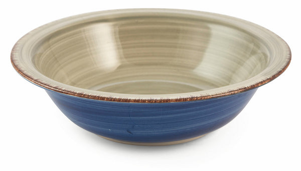 Set 6 Piatti Fondi Ø21,5x5,5 cm in Gres Villa d'Este Home Tivoli Baita Grigio e Blu acquista