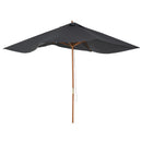 Ombrellone da Giardino 295x2x255H cm con 8 Stecche in Legno e Bambù Grigio Scuro 