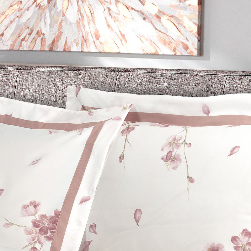 Set Lenzuola Matrimoniale Sopra Sotto e Federe con Stampa Garrini Sophie Rosa