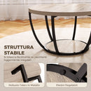 Tavolino da Caffè Rotondo Ø80x43,8 cm con 2 Ripiani e Gambe in Metallo in Truciolare Rovere e Nero      