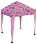 Gazebo da Giardino 1,5x1,5m per Bambini in Metallo e Poliestere Soriani Glamour Rosa
