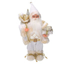 Babbo natale in tessuto bianco e oro cm xh30