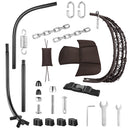 Poltrona Sospesa da Giardino 198x95x95 cm Sedia Uovo a Dondolo in Rattan e Metallo Marrone      