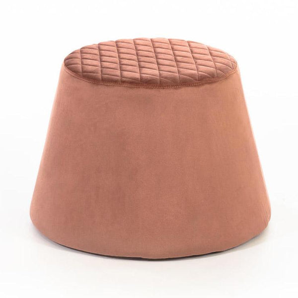 Pouf in Tessuto Vellutato Ø33 cm Rosa Antico acquista