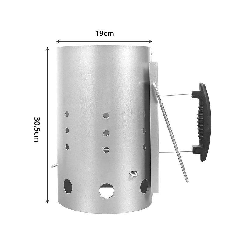 Ciminiera Accendi Carbonella in Acciaio Forato Starter C-17    