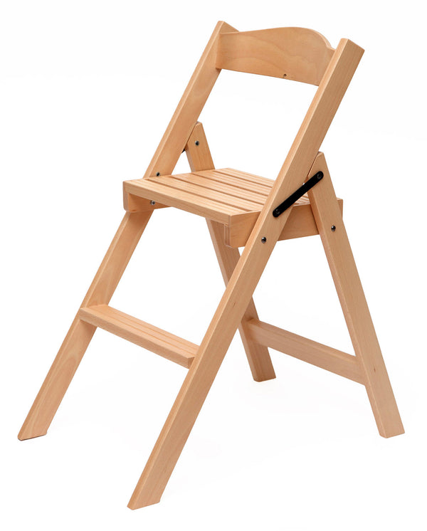 Sedia Scala Pieghevole 51x41xh75 cm in Legno Faggio Massello Naturale sconto