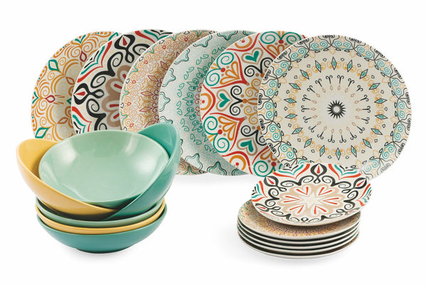 Servizio Piatti 18 Pezzi in Porcellana E Gres, 6 Posti Tavola Villa d'Este Home Tivoli Sharm sconto