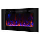 Camino Elettrico da Incasso 54,4x101,6x14 cm Effetto Fiamma 1500W Beverly Nero