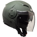 Casco Jet per Scooter Visiera Lunga CGM Illinois 129A Verde Opaco Varie Misure