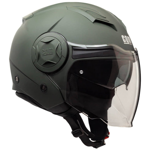 Casco Jet per Scooter Visiera Lunga CGM Illinois 129A Verde Opaco Varie Misure online