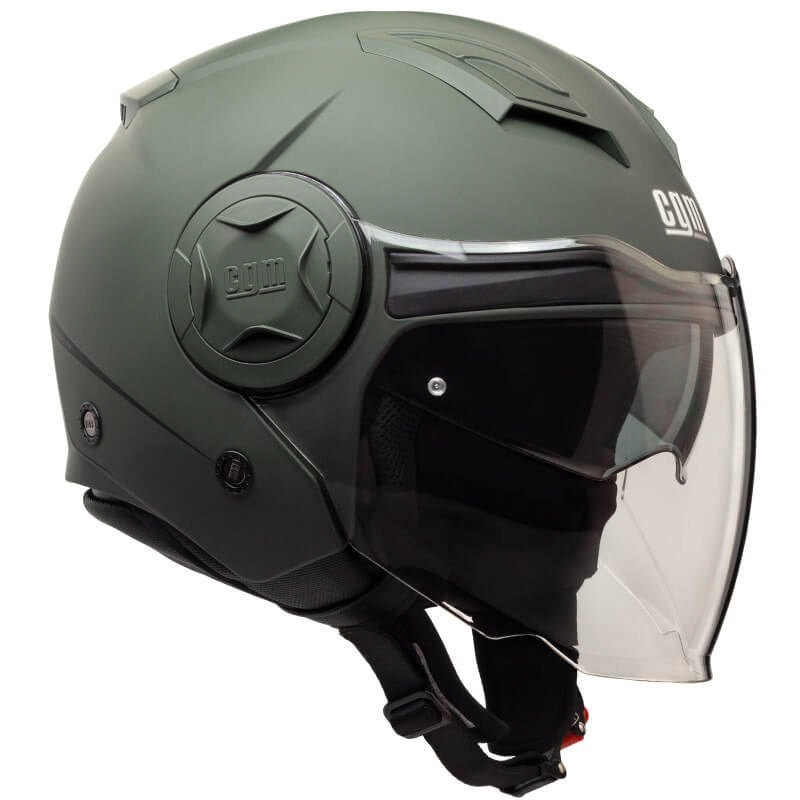 Casco Jet per Scooter Visiera Lunga CGM Illinois 129A Verde Opaco Varie Misure