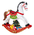 Cavallo a Dondolo Natalizio 20x8x21 cm in Resina con Luci Bianco