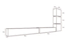 Parete Attrezzata Mobili Soggiorno 6 Pensili in Melaminico Laccato 401x31x189cm TFT Cube Bianco Rovere
