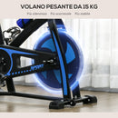 Cyclette con Monitor LCD e Sella Regolabile 118x50x105-115 cm Blu  