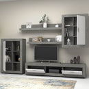 Parete attrezzata Ocean grigio beton e bianco 270 cm 