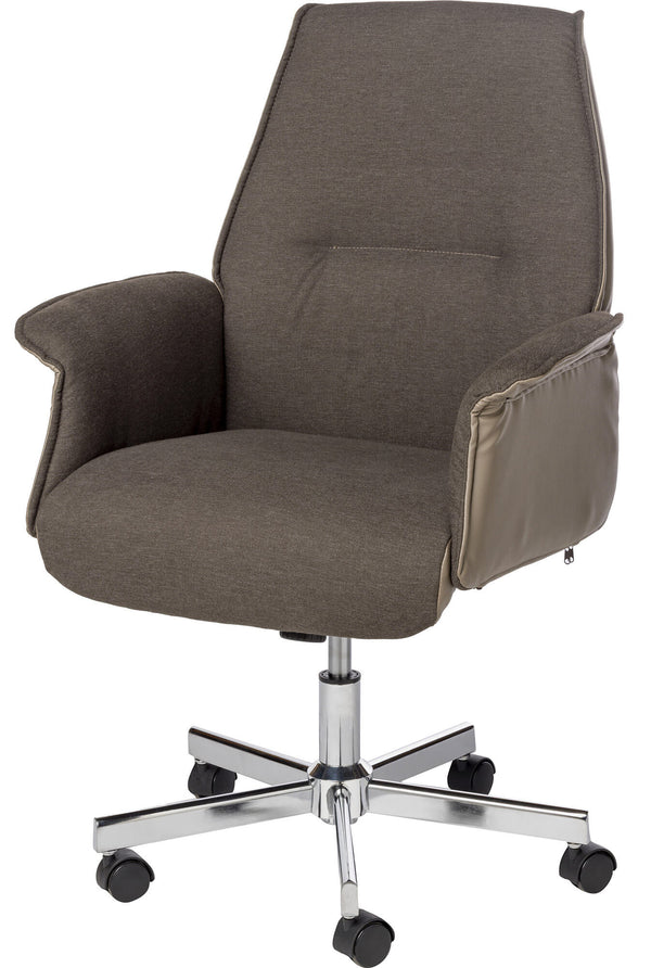 sconto Sedia Poltrona Operativa da Ufficio in Tessuto Motti Queen Marrone