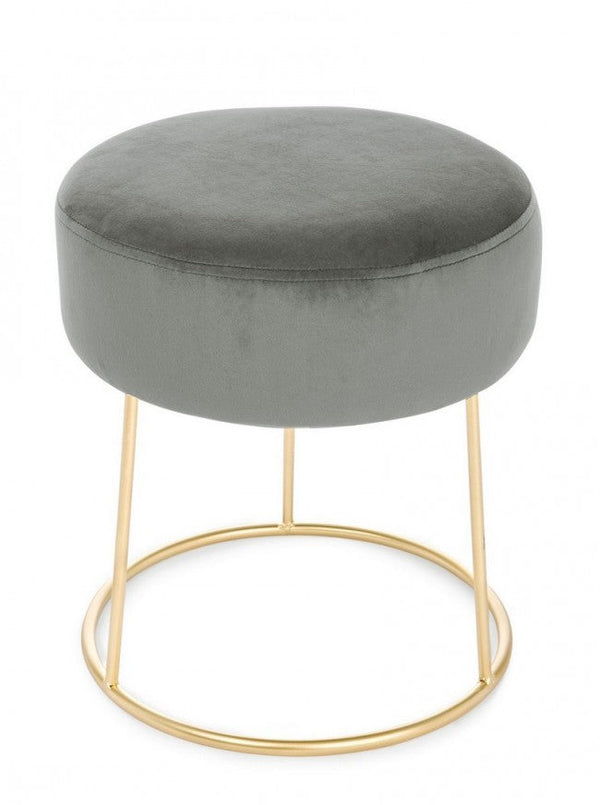 online Pouf Clarissa Grigio D35 in Tessuto effetto Velluto