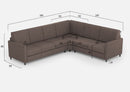 Divano Angolare 6 Posti 281x241x85 cm Karay in Tessuto Talpa