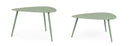 Set 2 Pezzi Tavolini per Esterno in Acciaio Verniciato Yvonne Sagom Verde Salvia  