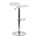 Set 2 Sgabelli 38x40x54/74 cm in Ecopelle con Base Cromata Bianco