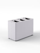 Pattumiera a 3 Scomparti Totale 72 L 71,5x33x49 cm con Contenitori Interni in Acciaio Verniciato Bianco 