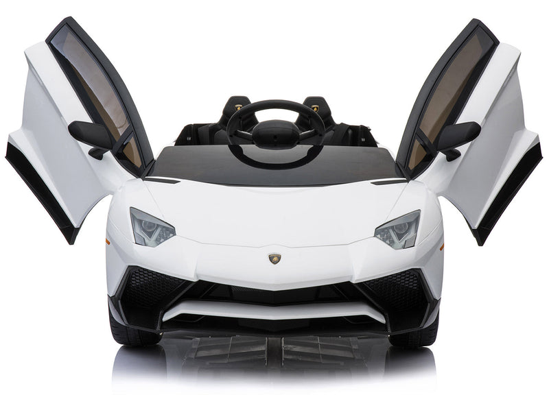Macchina Elettrica per Bambini 12V con Licenza Lamborghini Aventador Roadster SV Bianca
