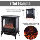 Camino Elettrico da Terra 41x25,4x52 cm 750/1500W Effetto Fiamma  Nero