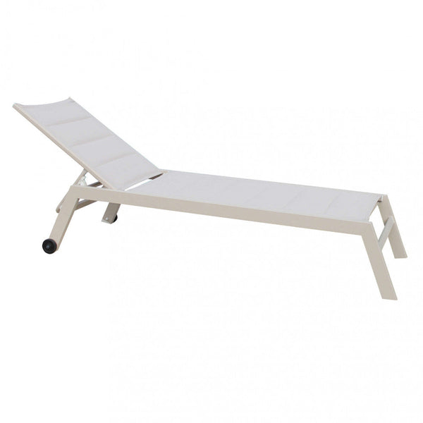 sconto Lettino Prendisole da Giardino Formentera Impilabile 198x61x34/95 h cm in Alluminio Tortora
