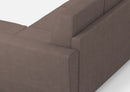 Divano 2 Posti con Pouf 152x155x85 cm Yasel in Tessuto Talpa