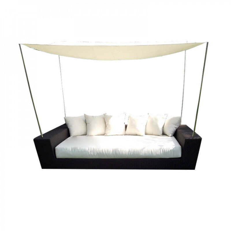 Divano Shaddy con Cuscini 243x149x53/185/210 h cm in Wicker Marrone