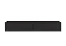 Mensola da Parete con 2 Cassetti 88,2x13,4x23,7 cm in Fibra di Legno Domino Maxi Nero