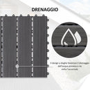 Pavimentazione da Esterno Incastrabile 11 Mattonelle 30x30x2.2 cm Grigia 