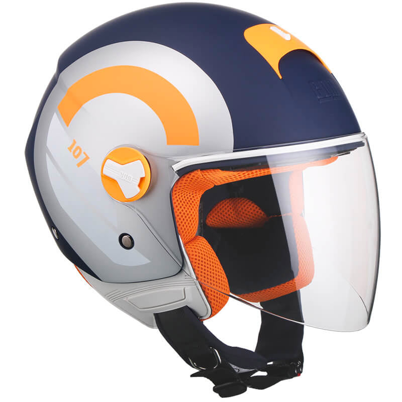 Casco Demi-Jet per Scooter Visiera Lunga CGM Taormina 107R Blu Opaco Varie Misure