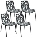 Set 4 Sedie da Giardino 52x59x83 cm in Acciaio RD Italia Fancy Antracite