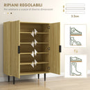 Scarpiera Salvaspazio 15 Paia di Scarpe 4 Ripiani Regolabili 80x38x110 cm Rovere 