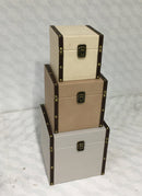 Set 3 Scatole in Similpelle neutro quadro 