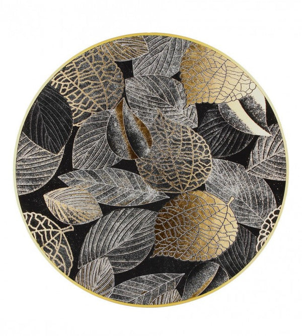 Quadro con Cornice Ø 90,8x4 cm Foglie in Tela prezzo