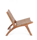 Poltrona Soggiorno 65x79x69 cm Caroline in Pelle Tortora