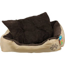 Cuccia per Animali Domestici Taglia S Imbottita Lettino per Cani e Gatti in Peluche Marrone e Beige      