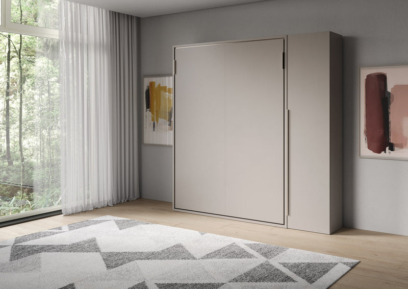 Letto Matrimoniale A Scomparsa 160 Versia Con Armadio 1 Anta Dx Argilla      