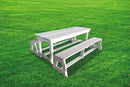 Set Birreria da Giardino Tavolo e 2 Panche in Legno Soriani Bianco