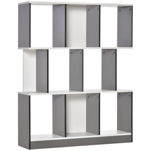 acquista Mobile Libreria a 8 Ripiani 100x24x124 cm in Legno Grigio Carbone