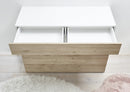 Credenza Mobile Soggiorno 1 Anta 2 Vani 111x42x82 cm TFT Akira Bianco Lucido