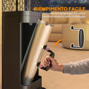 Stufa a Pellet da Esterno Potenza 6,86Kw con Base Antiscivolo Tubo in Vetro e Rete in Metallo Nero      