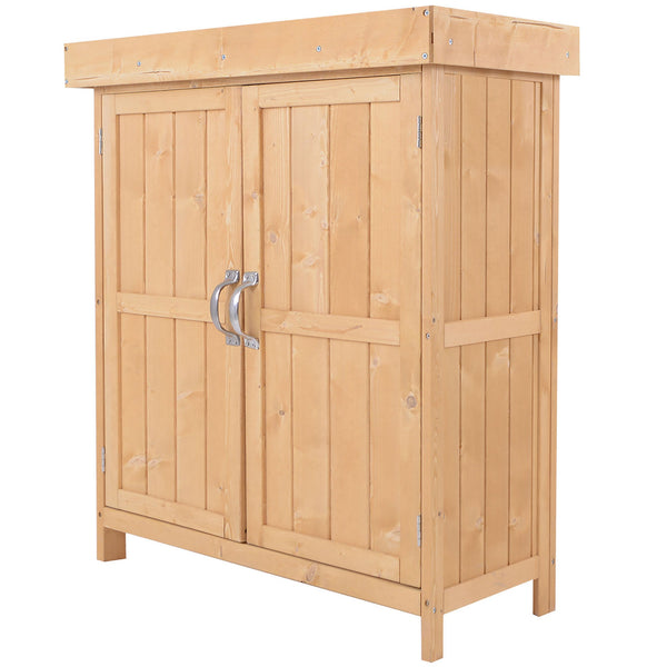 Armadio Porta Attrezzi da Giardino 2 Ripiani in Legno 74x43x88 cm acquista