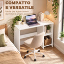 Scrivania per Computer 80x40x74,2 cm con 2 Ripiani Aperti in Truciolato Bianco      