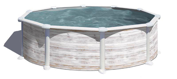 Piscina Rotonda Fuori Terra Ø460xh132 cm in Acciaio e PVC Gre Groenlandia online