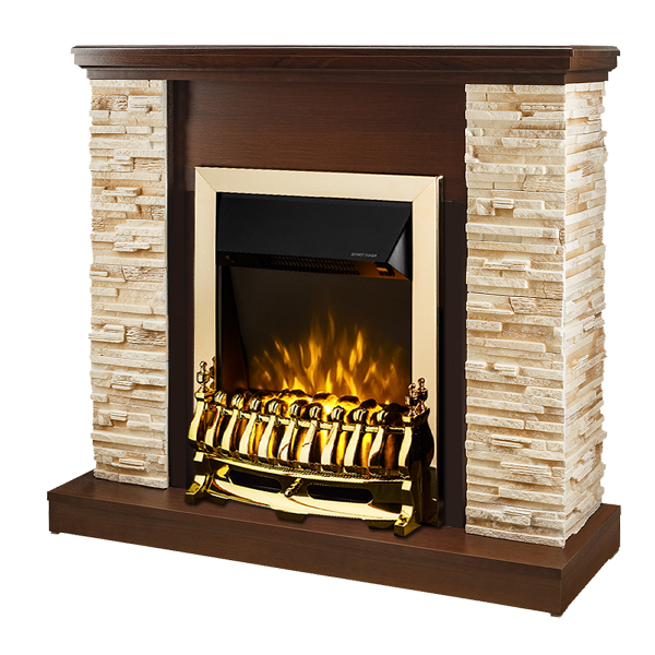 prezzo Camino Elettrico da Pavimento 90,3x98x30 cm Effetto Fiamma 2000W Rock & Galileo Gold Noce