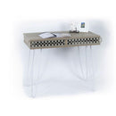 Scrivania Ilia 96x51x75 cm piedi in metallo bianco e piano rovere